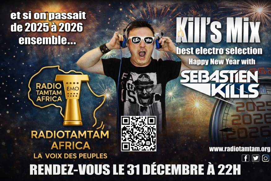 Réveillon 2025–2026 : RADIOTAMTAM AFRICA a proposé un “Kill’s Mix” électro gratuit de 3 heures pour ses auditeurs