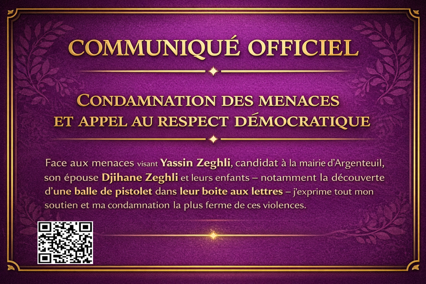 COMMUNIQUÉ OFFICIEL – CONDAMNATION DES MENACES ET APPEL AU RESPECT DÉMOCRATIQUE